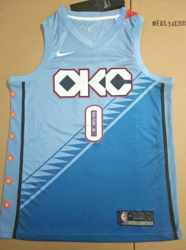 NBA 0 Westbrook 2019 OKC Thunder city Maillot